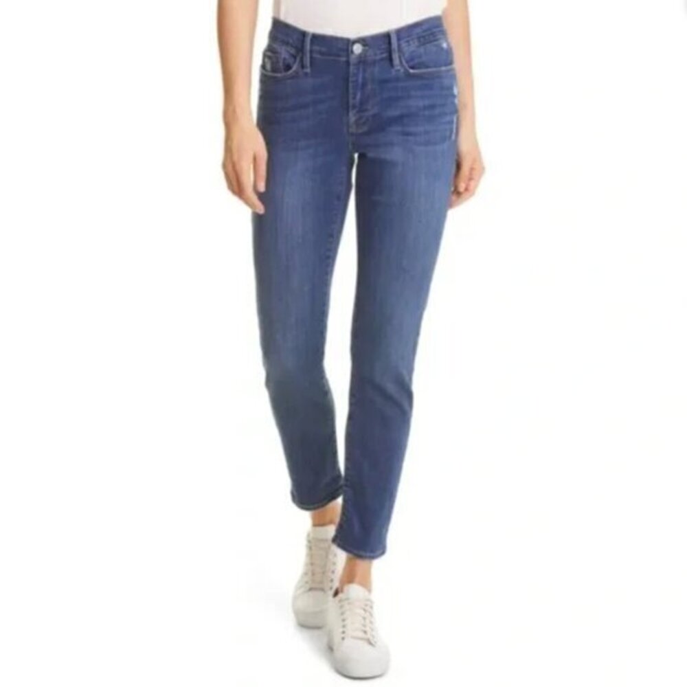 Frame Le Garcon Mid Rise Straight Leg Jeans in Dublin Grind Size 28